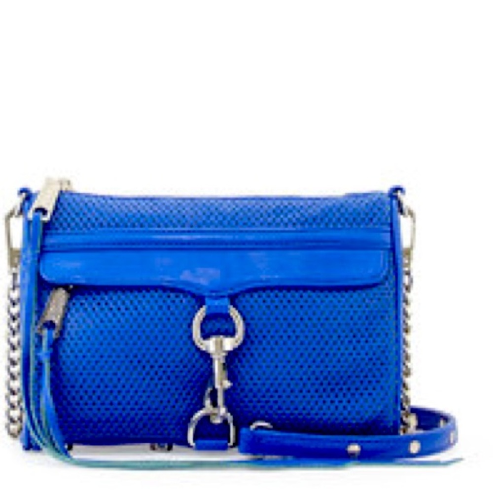 Rebecca Minkoff Perforated Mini M.A.C. Crossbody Bag in Majorca Blue